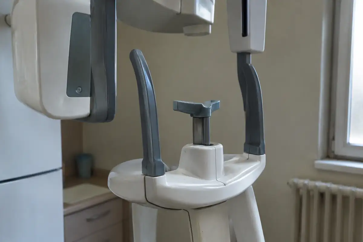 Appui-menton et pièce à mordre d'un appareil de radiographie panoramique